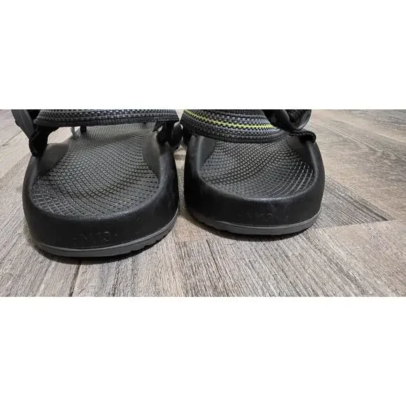 Chacos Mens Z1 Outdoor Sandal Adjustable Double Strapped Gray/Lime Green 13 - Picture 7 of 11